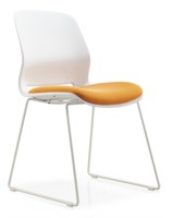 Chaise de bureau empilable sans accoudoirs KALN, moderne, ergonomique, avec cadre en acier et revêtement en tissu, pour salles de conférence et visiteurs