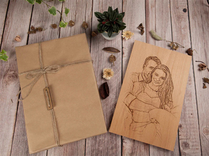 Prodotti caldi ritratto personalizzato disegnato e inciso su immagine in legno disegnata/<span class=keywords><strong>disegno</strong></span> da foto artigianato in legno - Product Image 5
