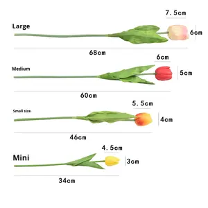 Bunga Tulip Plastik PU <span class=keywords><strong>Mini</strong></span> Premium, Bunga Tiruan, Perdagangan Luar Negeri, Dekorasi Pernikahan & Rumah, Cina, Indoor - Product Image 4
