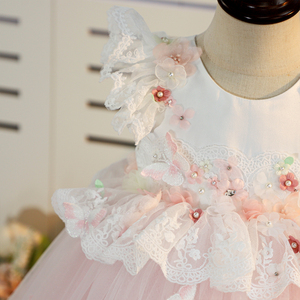 Abbigliamento elegante per bambini Vestidos Para Nias <span class=keywords><strong>bambina</strong></span> in pizzo Tulle abito <span class=keywords><strong>da</strong></span> principessa <span class=keywords><strong>fata</strong></span> applicazioni Delicate abiti <span class=keywords><strong>da</strong></span> ragazza fiore - Product Image 6