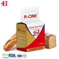 A-ONE 2 1 Levure sèche instantanée, améliorant la levée du pain, en poudre |   Fermentation rapide à haute activité |   Certifié HALAL HACCP 400g sous vide