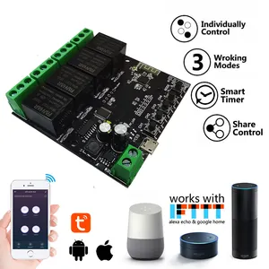 Smart WiFi inalámbrico empujando relé interruptor momentáneo 5V DIY relé inteligente módulo Compatible con Alexa eco IFTTT