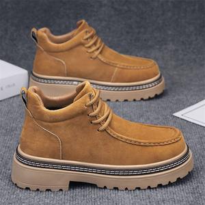 Botas de montaña estilo británico para hombre, con suela gruesa, para otoño, para exteriores, que aumentan la altura. - Product Image 3