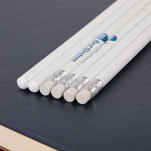 Lápices de Madera Personalizados con Logotipo Impreso en Blanco con Borrador, Artículos de Papelería, Regalo Corporativo para Actividades Empresariales, Venta al por Mayor - Product Image 4