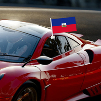 Drapeau de voiture bleu et rouge d'Haïti, éléments historiques, décoration de voiture pour la fête de l'indépendance