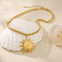 NOUVEAU VINTAGE SOLEIL COLLIER BOUCLES D'OREILLES SET Dazan 2025 Summer HOT 18k Gold Plated Ternish Free Stainless Steel Lover Set Jewelry