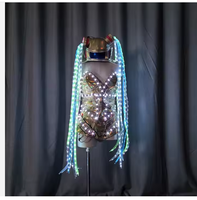 Party Bar Favors LED Robe Sexy Avec Casque LED Robot Costume Coloré LED Glowing Vêtements LED Costume pour Femmes