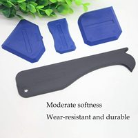 Kit d'outils de calfeutrage manuel en silicone HAIHUA, tête en acier inoxydable, outil de décapage de mastic, couteau à mastic, 3 grattoirs pour coins de verre, outil de jointoiement