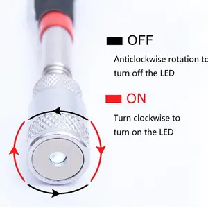8LB LED 조명 확장 가능한 텔레스코픽 조정 가능한 자석 스틱 마그네틱 픽업 픽업 도구 LED 조명 스틱