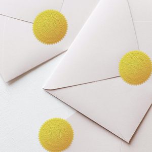 <span class=keywords><strong>Oscar</strong></span> feuille d'or autocollant Statuette certificat sceaux or en relief rond gaufré pour enveloppes carte d'invitation diplômes récompenses - Product Image 4