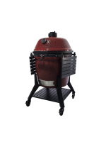 Barbecue Kamado en céramique brillant de 28 pouces, de qualité supérieure, classique, en forme d'œuf, noir