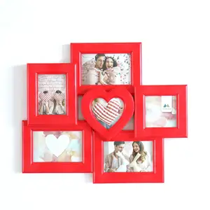 Love 6 Holes Combination Photo Frame Creative Wall Hanging Plastic Photo Frame Couple Stay In Love Photo Frame