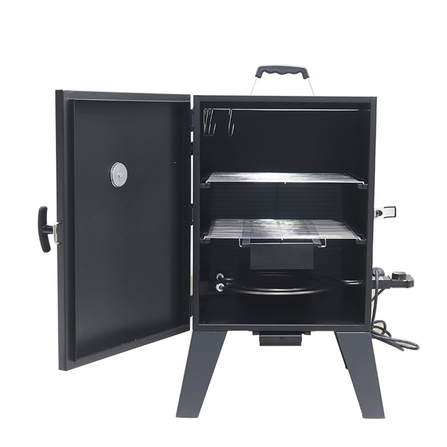 Portable Premium Metal Square Two Layer Electric Barbecue Smoker & Grill with Temperature Control