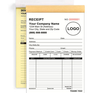 Carnets <span class=keywords><strong>de</strong></span> reçus autocopiants personnalisés en gros, carnets <span class=keywords><strong>de</strong></span> factures duplicata numérotés pour les ventes en magasin et les petites entreprises - Product Image 1