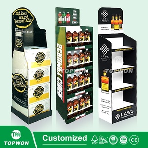 Estantes de exhibición de venta al por menor de supermercado personalizados, soporte de exhibición de cartón emergente, licor, cóctel, licor, bebida, botella de cerveza, soporte de exhibición - Product Image 6