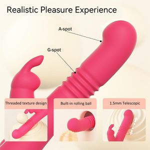 2025 nuevos juguetes flexibles para adultos de conejo, varita clásica de mano impermeable realista, 10 potentes 3 modos de empuje para vibradores de mujer - Product Image 3
