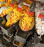 Machine d'emballage et d'étiquetage automatique multi-têtes pour frites, nuggets de poulet, bonbons, gommes et produits laitiers