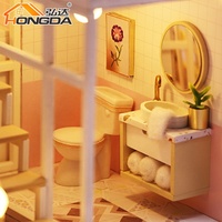 Maison de poupée en bois Hongda M2001 Sweet Time, chambre mignonne, maison de poupée miniature à faire soi-même avec lumière