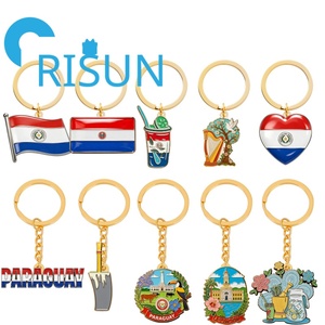Llavero de Metal Personalizado con Mapa de la Bandera Latinoamericana, Cultura Asunción Paraguay, Souvenir, Regalo - Product Image 1