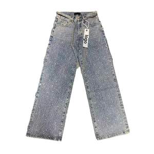 Jeans de Diseño para Hombre, Estilo Vintage Lavado con Diamantes Retro, Corte Holgado, Dobladillo sin Rematar y Diseño Completo con Pedrería, Estilo Urbano - Product Image 5