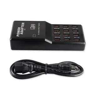 12 Port USB Adaptor AC DC Cargadores Carregador Oplader Adaptor Pengisi Daya Ponsel Smartphone Pengisi Daya Laptop