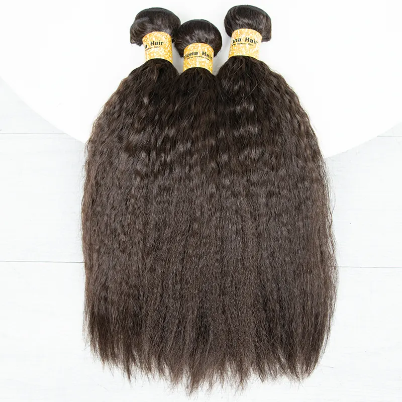 शीर्ष गुणवत्ता वाले कुंवारी बालों को 10-28 इंच के किंकी सीधे बाल