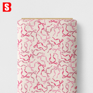 Tissu 100 % coton Bessi à faible MOQ, motif nœuds et rubans chic, imprimé numérique, style romantique vintage pour robes et vêtements - Product Image 6