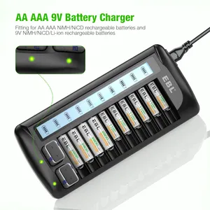 EBL 10Slot 9V Universal Battery Charger LCD Battery Charger