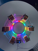 NIKOLATOY Accélérateur Électromagnétique à 2/4/6 Bobines, Transfert de Puissance Sans Fil, LED RGB