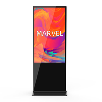 Pantalla Publicitaria Vertical Táctil Inteligente de 75 Pulgadas con Soporte de Pie para Animación, Orientación en Ascensores, Promoción Comercial Interactiva