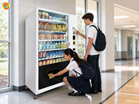 Distributeur automatique réfrigéré de snacks et de boissons, 54 compartiments, logiciel Cloud SDK pour opérateur, vente en gros