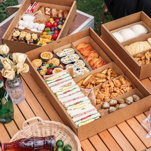 Grosir Pabrik kotak kemasan kertas Kraft untuk makanan dan kue kering untuk makanan luar ruangan kotak makanan - Product Image 2