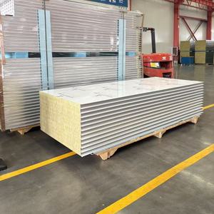 Tablero de techo sándwich de lana de roca de alta calidad, aislante térmico ignífugo <span class=keywords><strong>para</strong></span> hospitales, cámaras frigoríficas, talleres, cámaras frigoríficas - Product Image 4