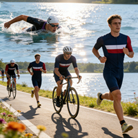Combinaison de triathlon professionnelle personnalisée de haute qualité, respirante, multicolores, à séchage rapide, à manches courtes, pour le sport