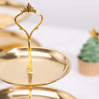 Plateau de service rond à 3 niveaux en acier inoxydable écologique pour desserts, fruits, gâteaux, collations, idéal pour la cuisine, les fêtes et les pauses thé