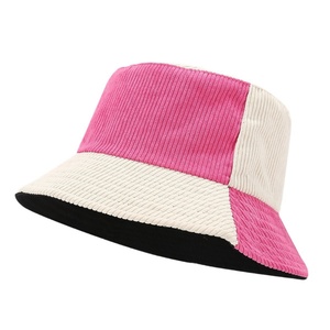 Chapeau Bob de Pêcheur Américain Style Rétro en Velours Côtelé Bicolore avec Broderie 3D, Tendance Mode Féminine, Vêtement de Travail, Protection Solaire pour Couple - Product Image 1