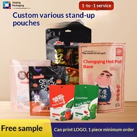 Sachet Doypack Personnalisé Coloré en Feuille d'Aluminium Dépoli Mat Scellé pour Aliments, Friandises pour Animaux, Thé, Chewing-gum, avec Logo Personnalisé