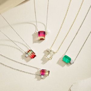 Dylam New Arrival <b>Initial</b> Letter <b>Necklace</b> S925 <b>Silver</b> 5A Zirconia Y Alphabet 26 Letters Gradient Color Crystal Pendant <b>Necklace</b> - Product Image 2