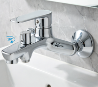 Robinet de douche mural classique chaud/froid à poignée unique en alliage de zinc, idéal pour les systèmes de douche d'hôtel