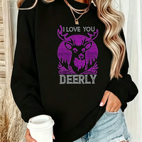 Transfert thermique personnalisé avec strass, thème amour, pour t-shirts
