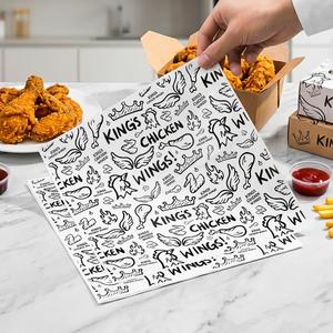 Wholesale Customized Printed Logo Food Grade Greaseproof <b>Eco</b>-<b>Friendly</b> Sandwich Packaging <b>Paper</b> for Burger Fried Chicken Snack - Product Image 1