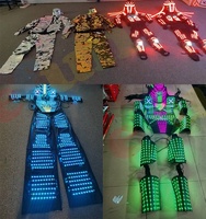 Costume de robot marcheur sur échasses à écran numérique LED, costume de robot LED pour fête, vêtements de scène, costume lumineux pour spectacle de danse