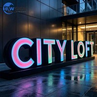 Solución de Instalación de Letras Iluminadas con Borde de Acero Inoxidable, Letras RGB de 4 pies, Letrero Luminoso con Logotipo para Negocios, Fiestas y Eventos