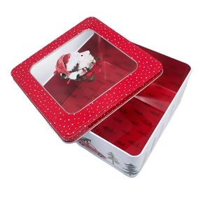 Caja de Hojalata Rectangular Grande con Acabado Mate, Tipo Concha, con Ventana para Envasado de Regalos, Impresión a Color de Alimentos - Product Image 1
