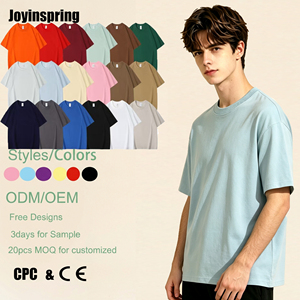 T-shirt décontracté pour homme, 100 % coton, coupe ample, manches courtes, respirant, couleur unie, 250 g, idéal pour l'été - Product Image 1