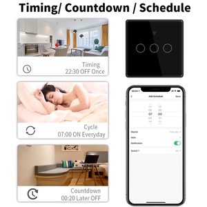 Interrupteur mural tactile intelligent WIFI compatible <span class=keywords><strong>Alexa</strong></span>, étanche IP44, 10A, pour la maison (norme UE) - Product Image 6