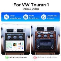 Autoradio Junsun 10 pouces Android Auto Carplay GPS pour Volkswagen Touran 1 2003-2010 Lecteur DVD de voiture Carplay Bluetooth