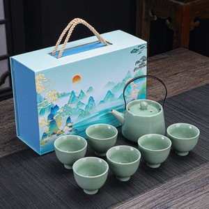 Juego de Té Goyao de Lujo Ligero, Moderno y Minimalista para el Hogar, Tetera de Cerámica de Alta Gama con Filtro, Tazas de Té Kung Fu, Juego en Caja de Regalo - Product Image 4