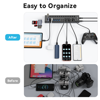 Hub USB-C 16 ports 10 Gbit/s USB 3.2 Gen2, adaptateur de données haute vitesse Type-C vers 8 USB-A et 8 USB-C avec interrupteur