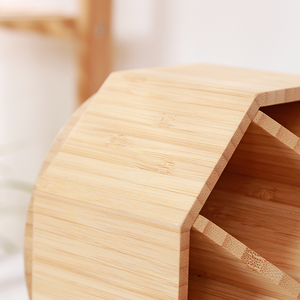 Organisateur de cuisine à 9 compartiments Porte-ustensiles rotatif en bambou - Product Image 4